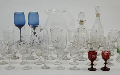 A quantity of glassware, 19th - 20th centuries, comprising: a collection of...