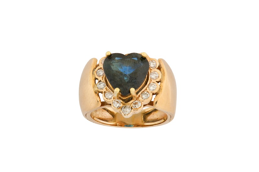 A sapphire and diamond dress ring
