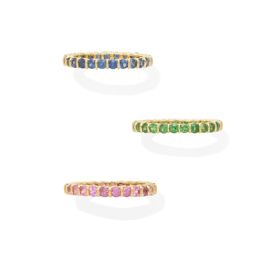 A set of three eternity bands