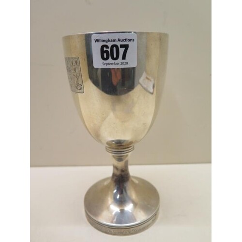 A silver goblet, hallmarked London 1930-31, indistinct maker...
