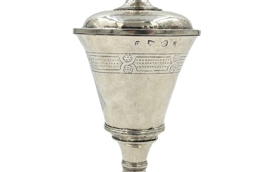 AN IMPORTANT AND RARE ELIZABETH I SILVER COMMUNION CUP...