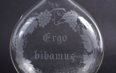 AN UNUSUAL ANTIQUE ERGO BIBAMUS engraved with berries