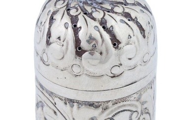 ANTIQUE ENGLISH STERLING SILVER FOOTED SALT SHAKER