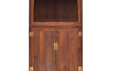 ANTIQUE HUANGHUALI BOOK SHELF & DOUBLE DOOR CABINET