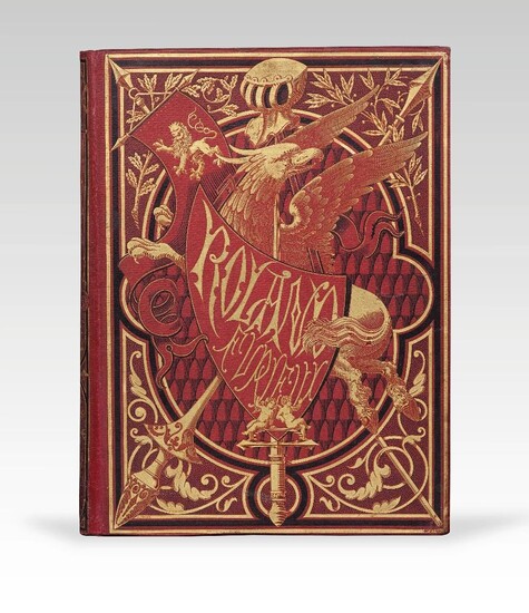 ARIOSTE. Roland furieux. Poème héroïque. Paris, Hachette et Cie, 1879. In-folio, percaline rouge, grande plaque...