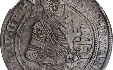 AUSTRIA. 60 Kreuzer (GuldenTaler), 1565. Kuttenberg Mint. Maximilian II. NGC AU-50.