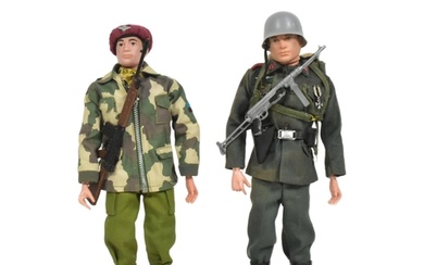 Action Man - x2 vintage 1960s Palitoy made Action Man figure...