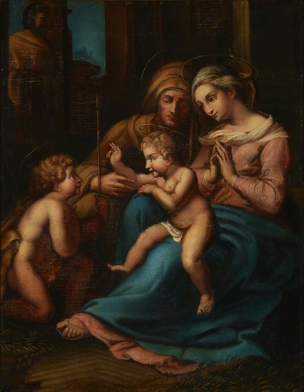 After Raffaello Sanzio, called Raphael, Italian 1483-1520- Holy Family with...