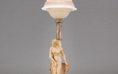 Alabaster Figural Lamp, 19th Century
