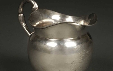 American Silver. Presentation milk jug by John Crawford, New York circa 1815