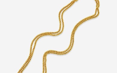 An 18K Yellow Gold Long Chain Necklace