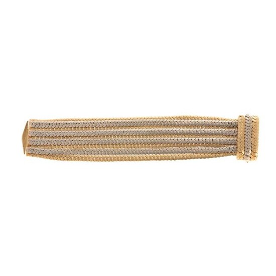An 18K Yellow & White Gold Multi-Strand Bracelet