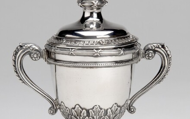 An English silver goblet with cover