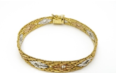 An Italian silver gilt bracelet. Approx. 8" long