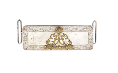 An Officer's Silver- And Ormolu-Mounted Flap Pouch Of The Northumberland Hussars, Birmingham Silver Hallmarks For 1909, Maker's mark J. & Co.