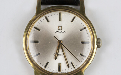 An Omega Genève gilt metal fronted and steel backed gentleman's wristwatch, circa 1970, th