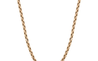 An early 20th century 10ct gold longuard chain necklace, wit...