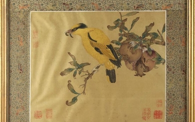 An early 20th century Chinese painting on silk depicting...