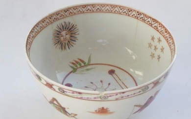 An unusual circa 1775-1780Â English porcelain bowl, possibly Lowestoft;...