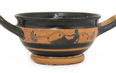 Ancient Greek Pottery Black figured Skyphos. Attic. Intact. TL test.
