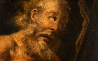 Andalusian school; second half of the 17th century. "Saint Jerome". Oil on canvas. Relined
