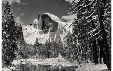 Ansel Adams (1902-1984), Half Dome, Merced River, Winter, Yosemite National Park, California (1938)