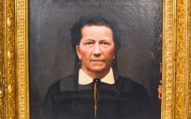 Antique 19th C Portrait Gentlewoman in Mourning
