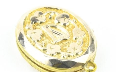 Antique 19th C Yellow Gold Locket Necklace Pendant.