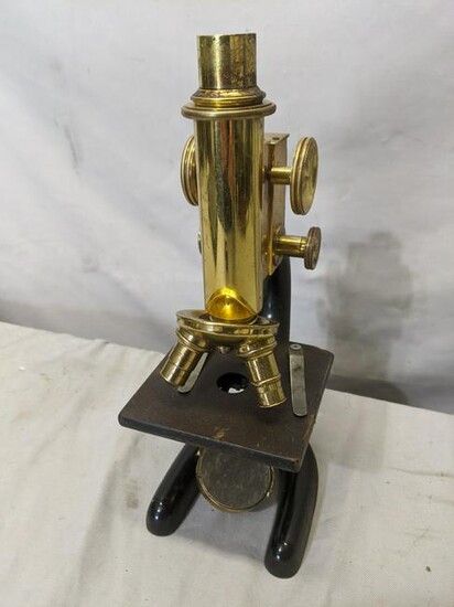 Antique Brass & Cast Iron Bausch & Lomb Microscope