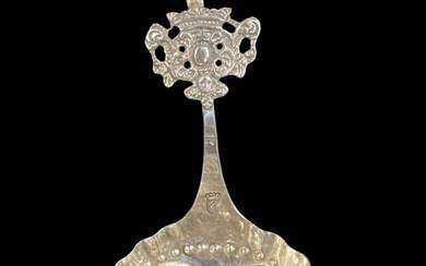 Antique Dutch Silver Tea Caddy Figural Spoon