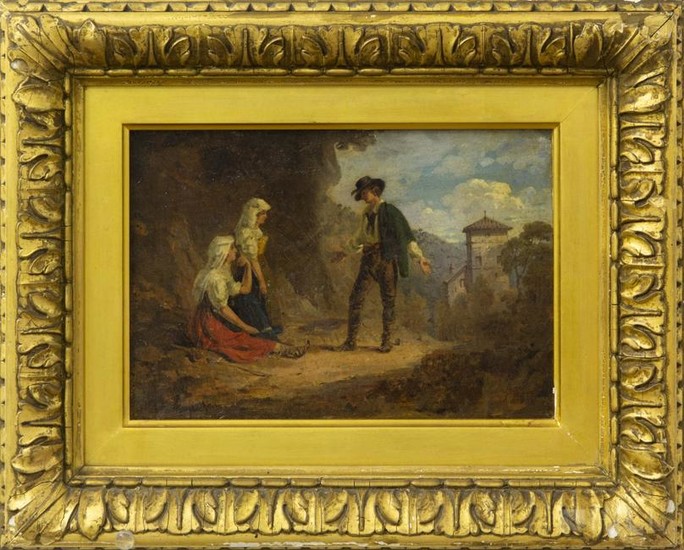Antique English School Oil On Canvas Painting