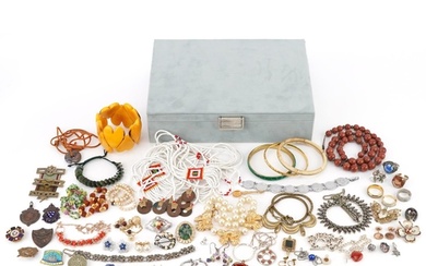 Antique and later jewellery including sterling silver and en...