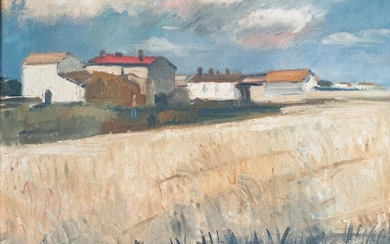 Antoine Chartres (1903-1968) - Paysage de champs de blé - Sud de la France