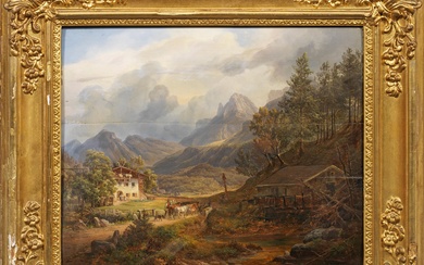 Anton Schiffer (1811 Graz - 1876 Vienne) Orage naissant dans les Alpes de Kitzbühel Motif...