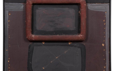 Antoni Tàpies Rectangle rouge collé sur carton