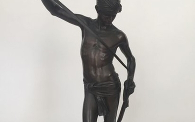 Antonin MERCIÉ (1845-1916) David and Goliath. Bronze sculpture....