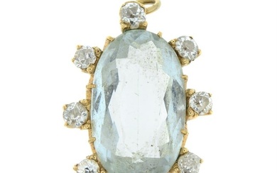Aquamarine & diamond cluster pendant