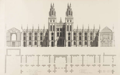 Architecture.- Hawksmoor (Nicholas) Architectural Designs for All Souls College, Oxford, with an additional 1702 engraving of St.Paul's loosely inserted, [Oxford], [1960].