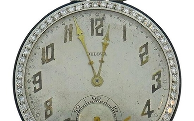 Art Deco Bulova Diamond Platinum Watch Pendant