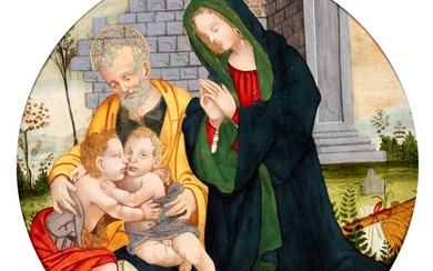 Artista fiorentino, fine XV - inizio XVI secolo () Sacra Famiglia con San...