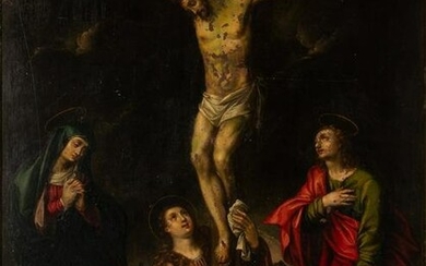 Attributed to Otto Van Veen The Crucifixion, with the Virgin Mary, Mary Magdalene and St. John the
