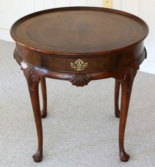 BAKER QUEEN ANNE BANDED MAHOGANY CENTER TABLE