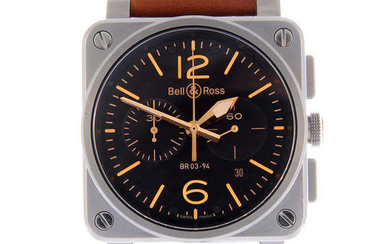 BELL & ROSS - a gentleman's stainless steel BR03-94 chronograph wrist watch.