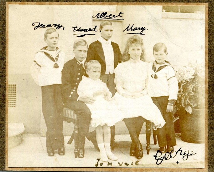 BRITISH ROYAL CHILDREN: A fine and extremely rare vintage signed sepia 4.5 x 3.75 photograph by all ...