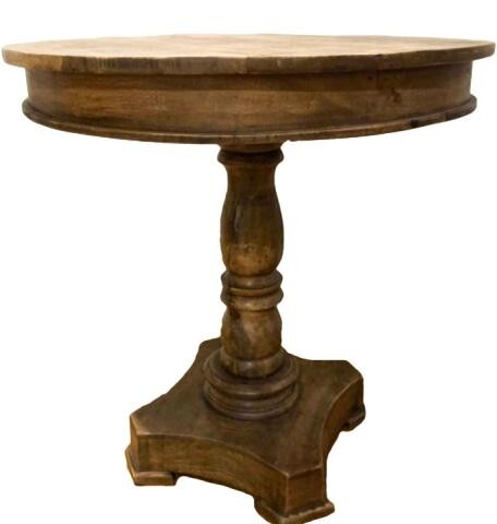 Balinese Plantation Style Round Pedestal Table