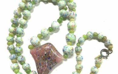 Beaded Art Glass Necklace