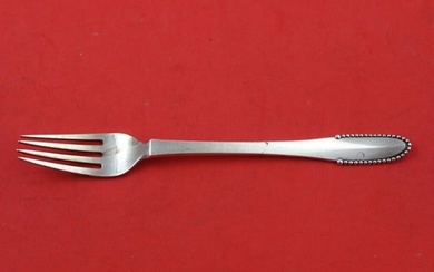 Beaded by Georg Jensen Sterling Silver Luncheon Fork GI Mark 3 Towers 1926