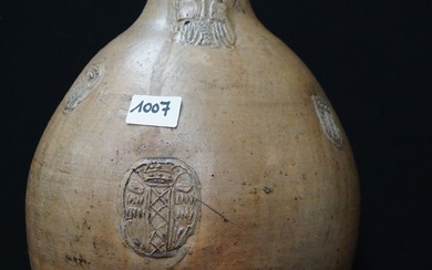 Belle cruche ancienne - Décorée des armoiries "AMSTERDAM" - H : 43 cm