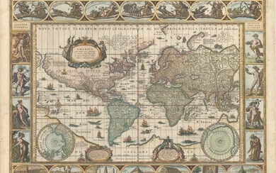Blaeu's Magnificent Carte-a-Figures World Map, "Nova Totius Terrarum Orbis Geographica ac Hydrographica Tabula", Blaeu, Willem