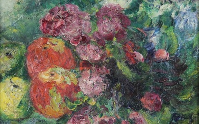 Blanche Roboa Pissarro (1878-1945) - Nature morte, fleurs et pommes